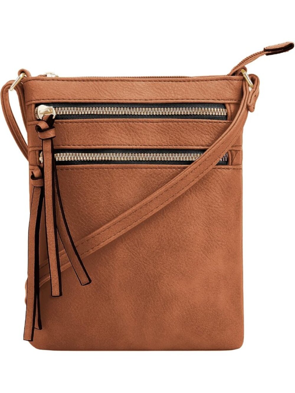 Stylish Multi-Pocket Crossbody Bag with Zipper Closure - Versatile Shoulder